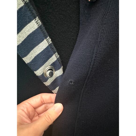 SAINT JAMES L’Atelier Navy Wool Cotton Cardigan Jacket France | Size Small - Picture 9 of 9